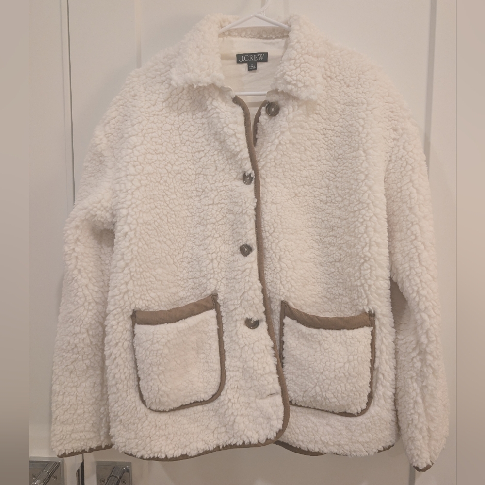 J. Crew Women's White Teddy Jacket